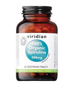 Ekološka spirulina 500 mg, 60 kapsul. Viridian Nutrition, naravni prehranski dodatki.