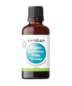 Ekološka tinktura kalifornijskega maka, 50 ml. Zlat kalifornijski mak. Viridian Nutrition, naravni prehranski dodatki.