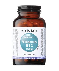 Visoko potencirani vitamin B12 (60 kapsul). Viridian Nutrition.